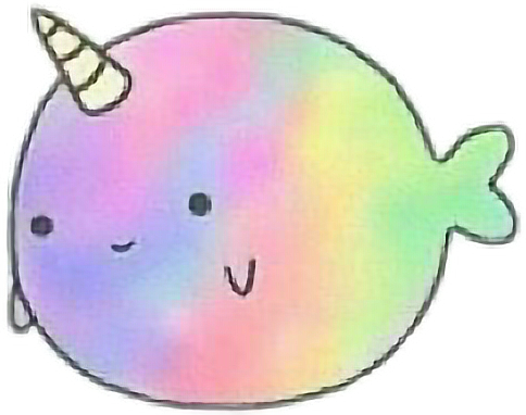 Pastel Colored Cartoon Narwhal.png