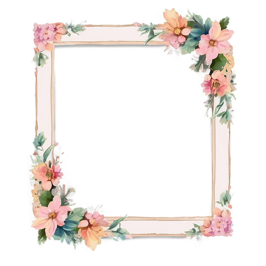 Pastel Flower Frame Png 05252024