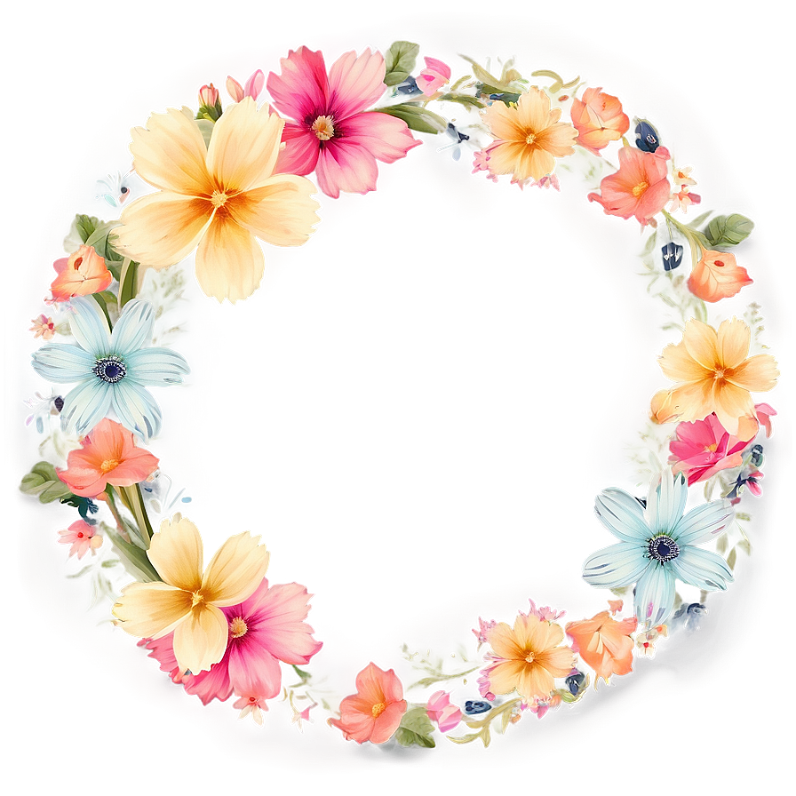 Pastel Flower Frame Png Pod