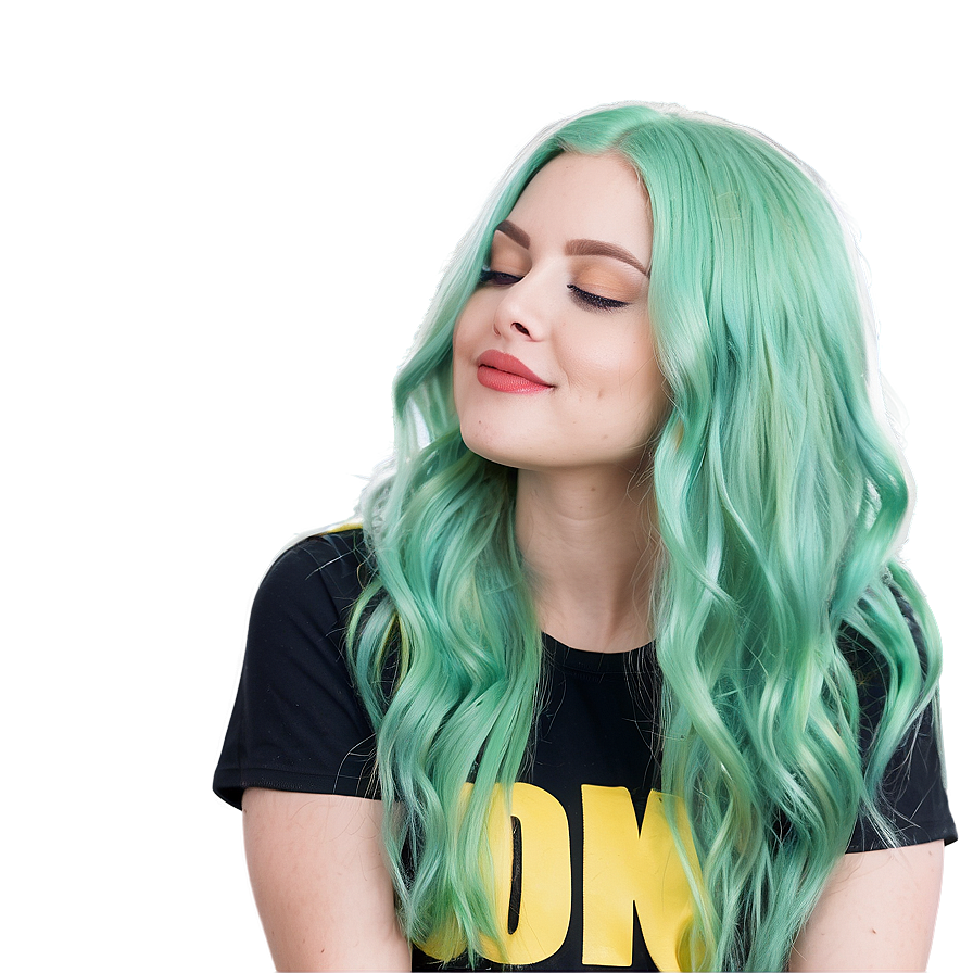 Pastel Green Hair Dream Png Gob