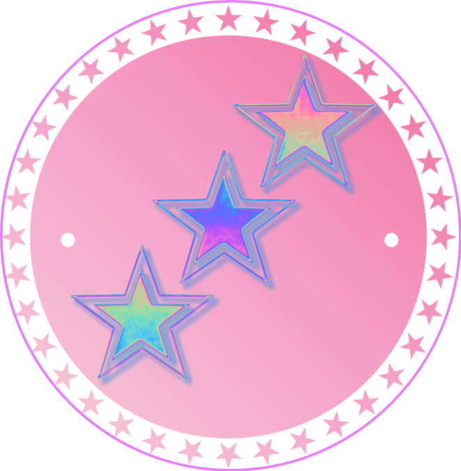 Pastel Pink Star Circle Graphic