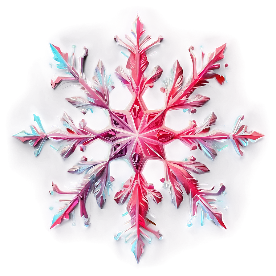 Pastel Red Snowflake Png 06282024