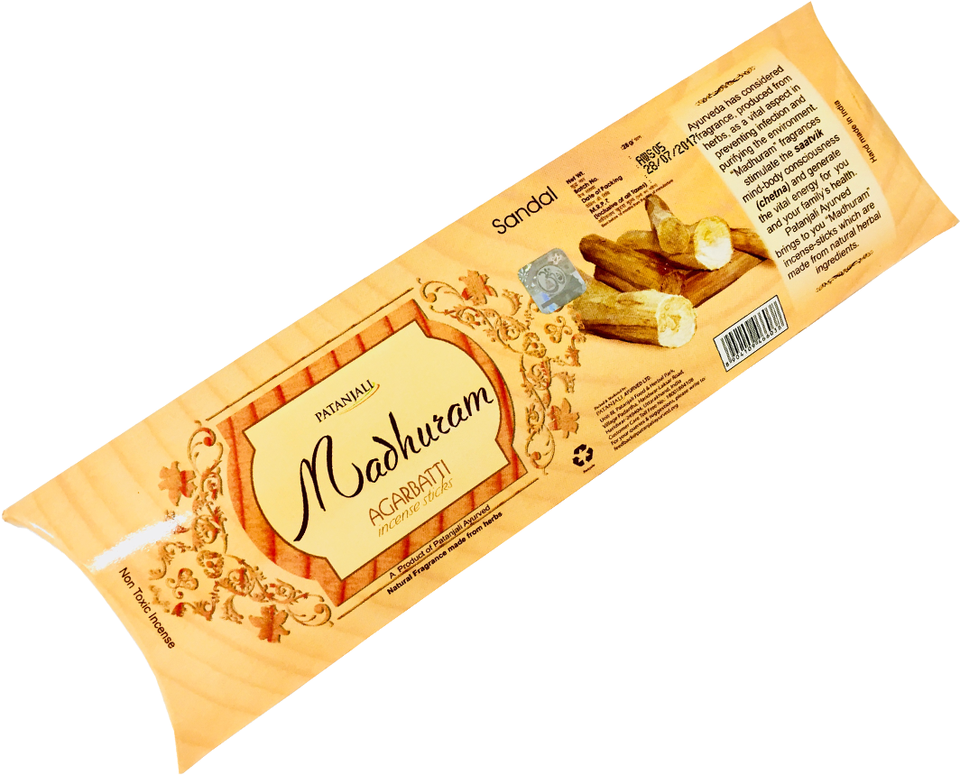 Patanjali Madhuram Agarbatti Incense Sticks Packaging