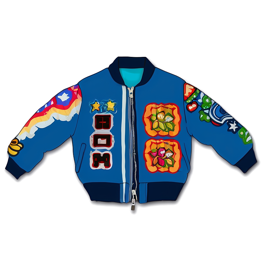 Patch Embellished Bomber Jacket Png 99