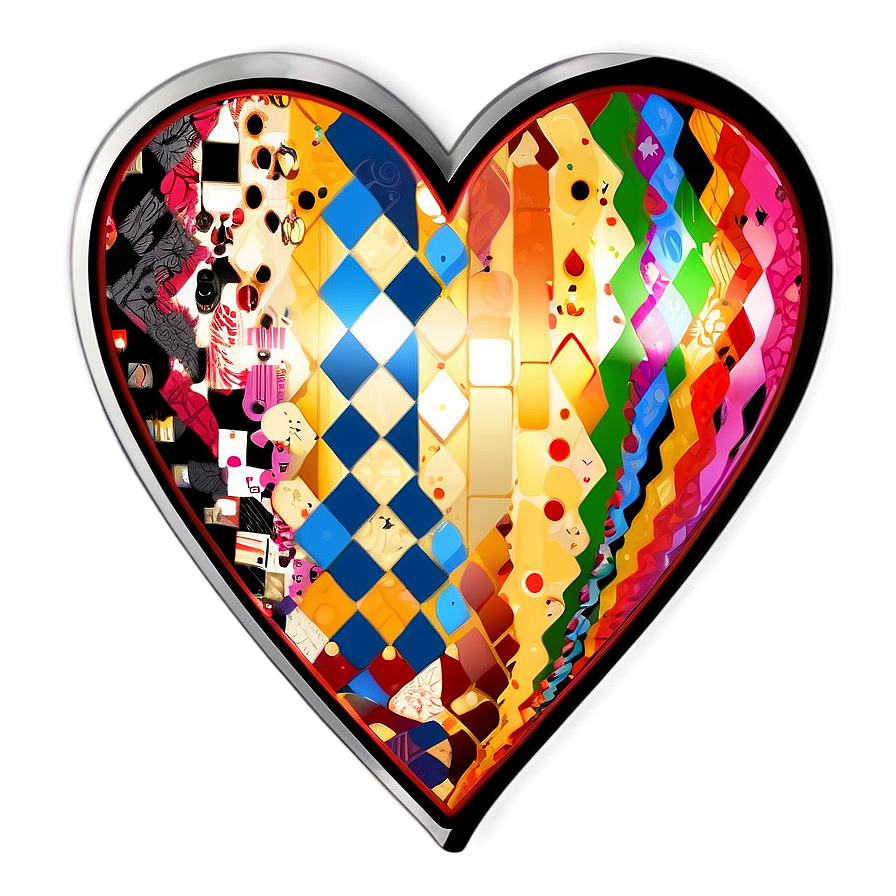 Patchwork Heart Clipart Design Png 05252024