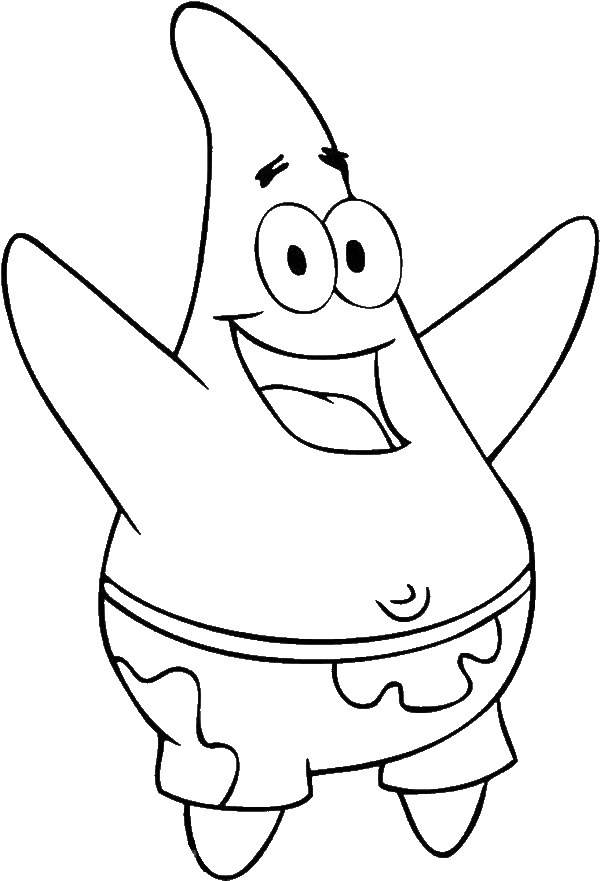 Patrick Star Cartoon Outline