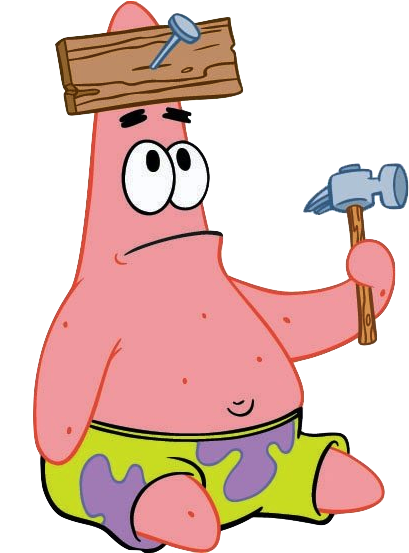 Patrick Star Hammering Nail