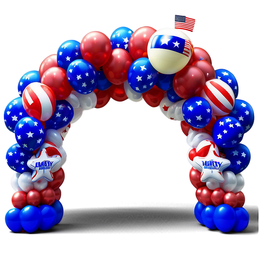 Patriotic Balloon Arch For Independence Day Png Ifg29