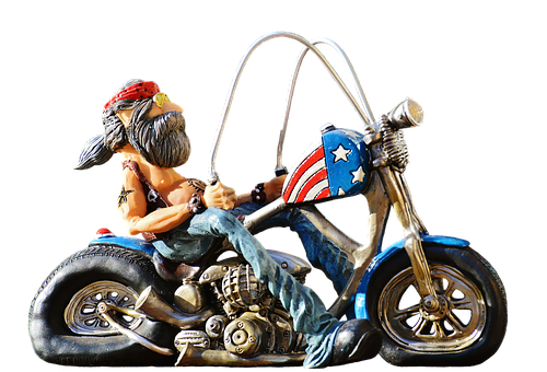 Patriotic Biker Figurineon Chopper