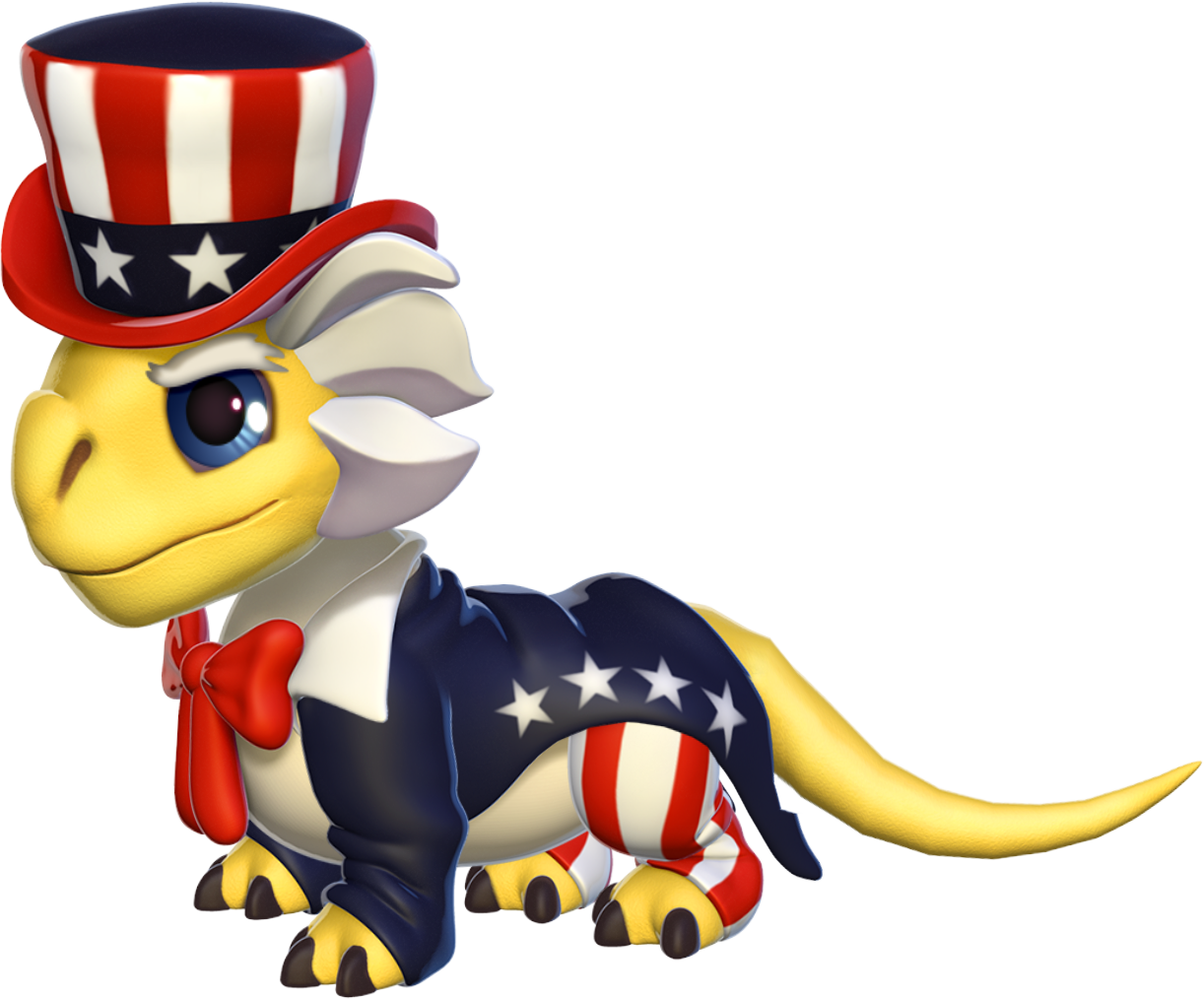 Patriotic Dinosaur Cartoon Character