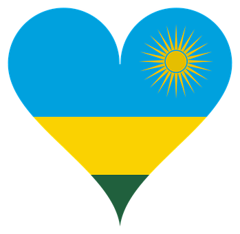 Patriotic Heartwith Rwandan Flag