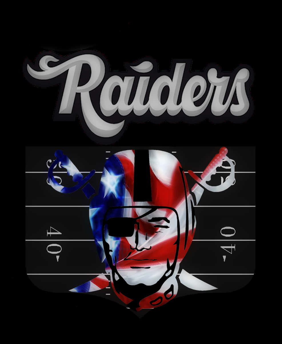 Patriotic Raiders Football Logo