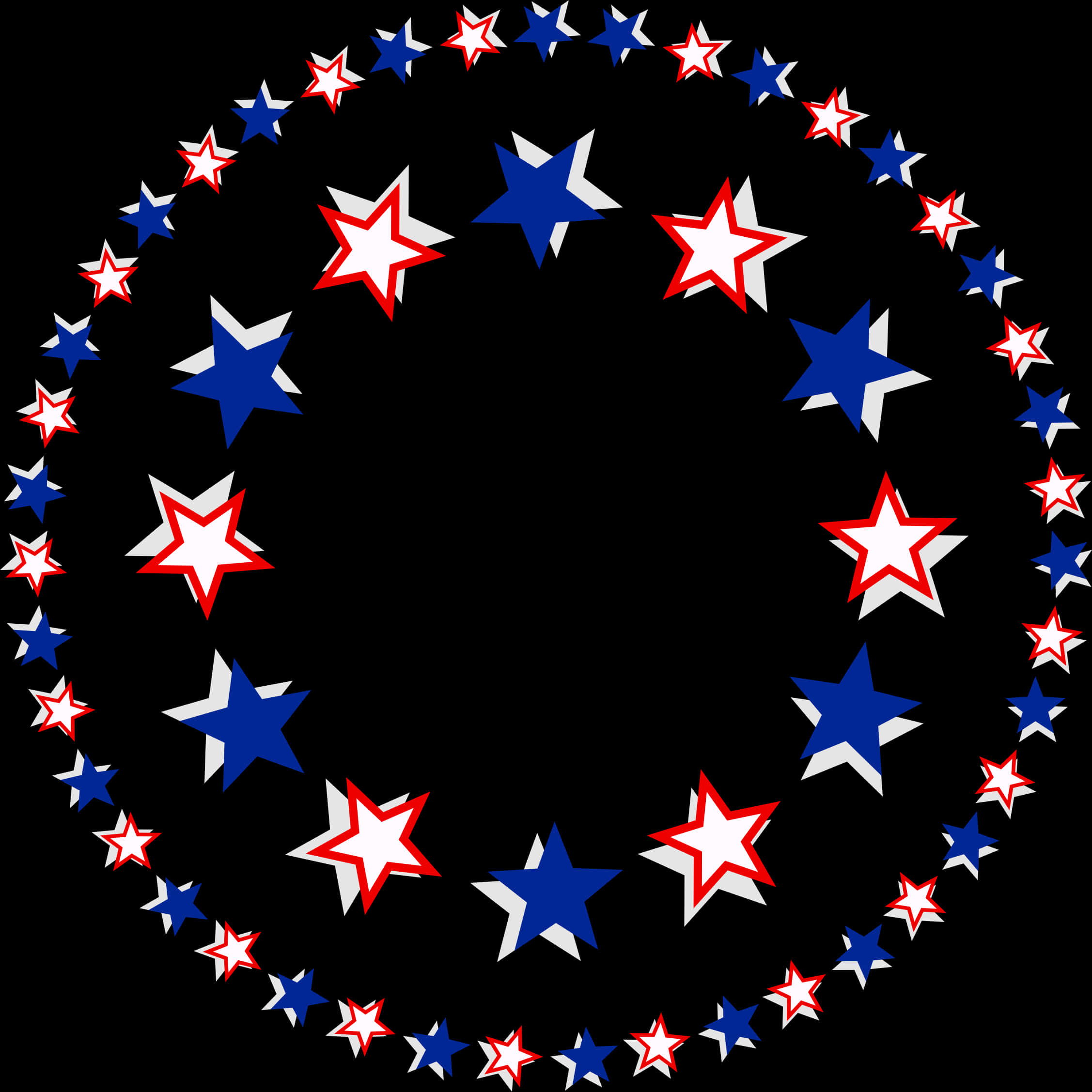 Patriotic Star Circle Border