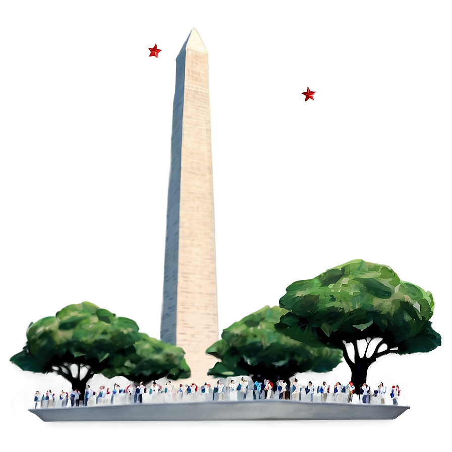 Patriotic Washington Monument Scene Png Egg12