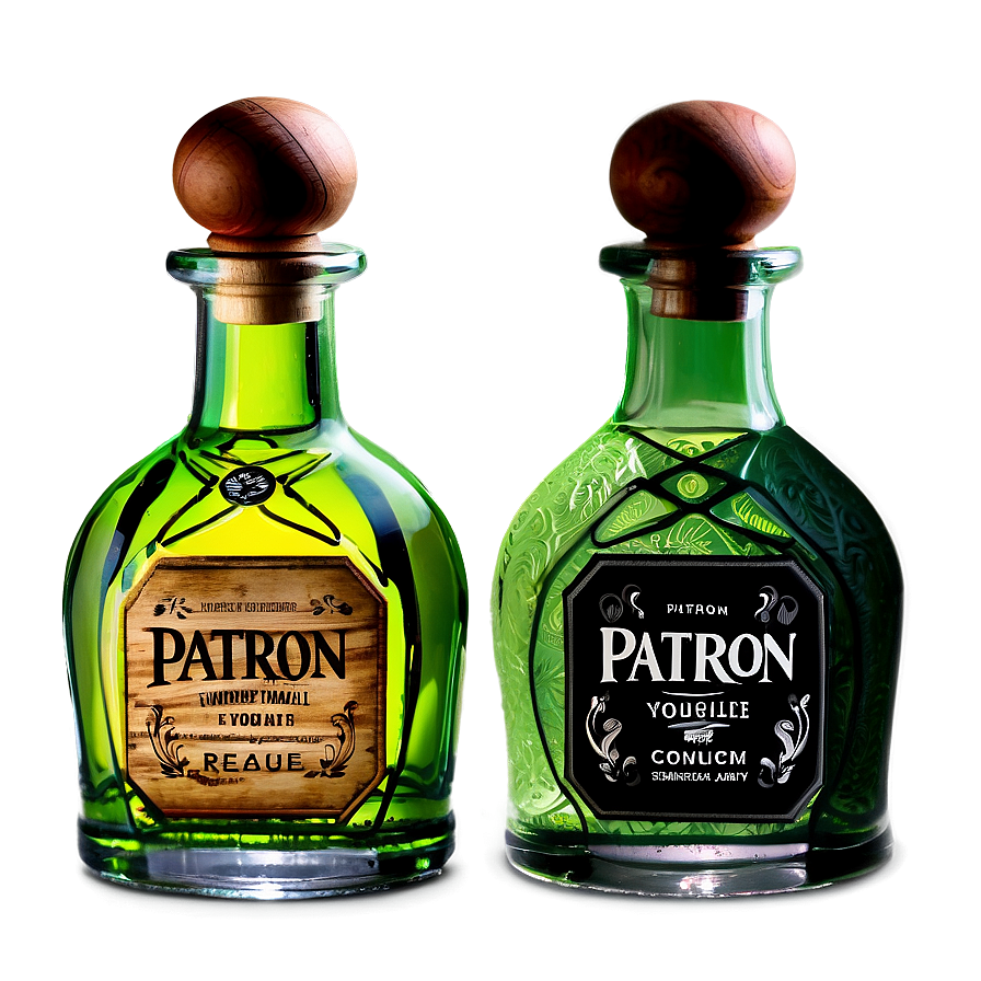 Patron Bottle With Glasses Set Png Xcy