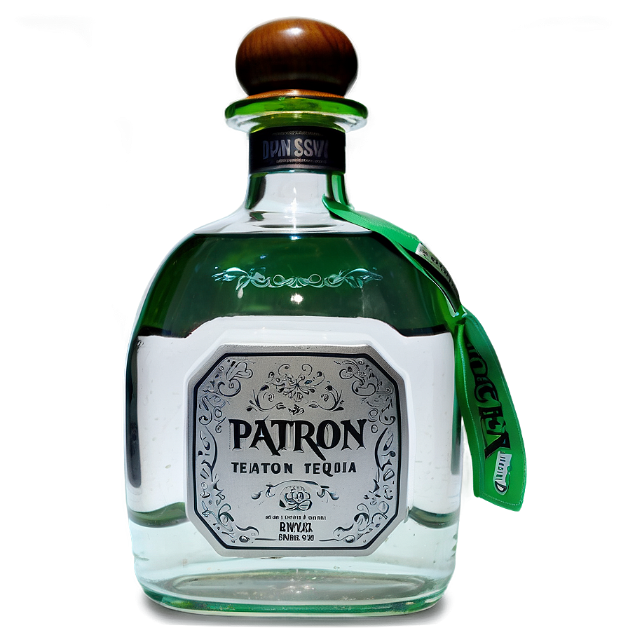 Patron Silver Tequila Clear Bottle Png Nwd