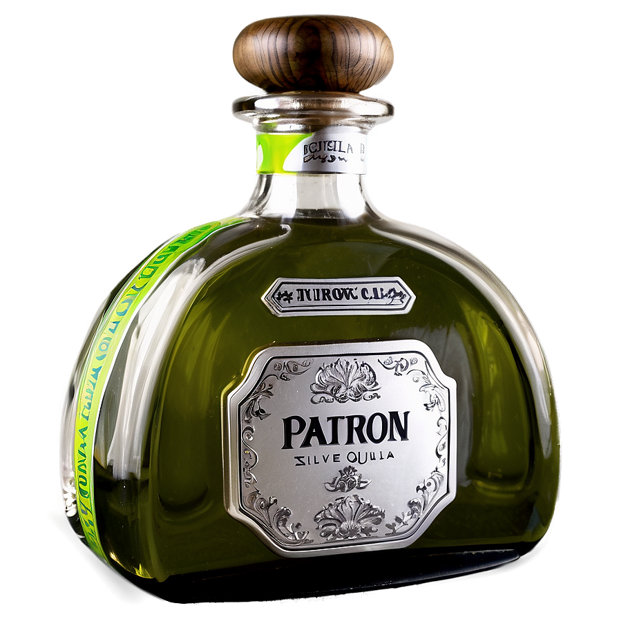 Patron Silver Tequila Clear Bottle Png Yov39