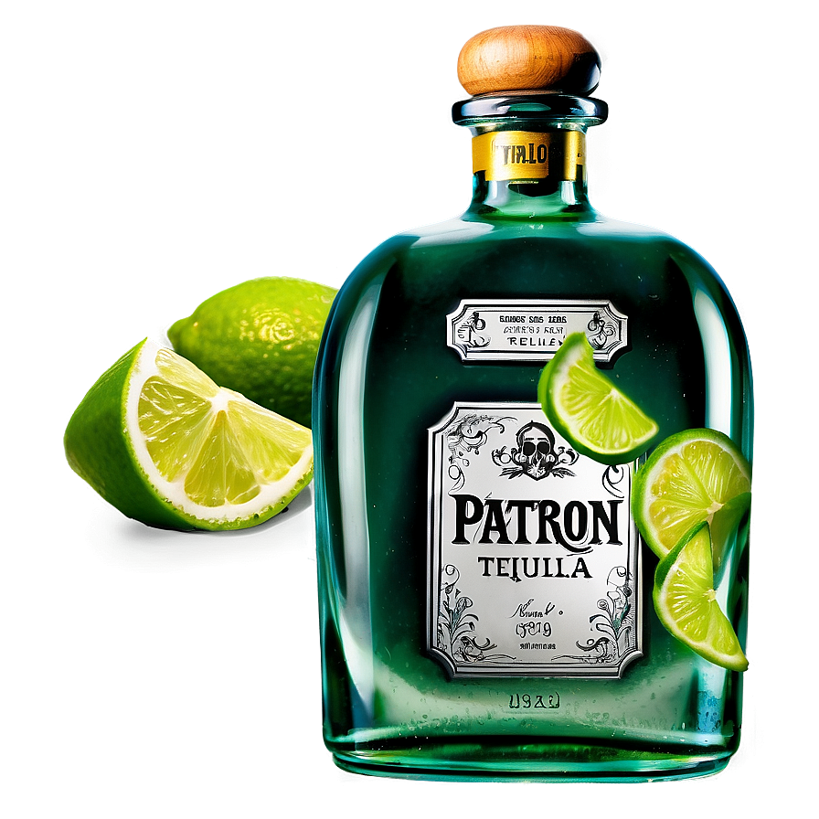 Patron Tequila With Lime Bottle Png 30