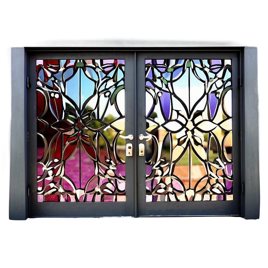 Patterned Glass Door Png 06122024