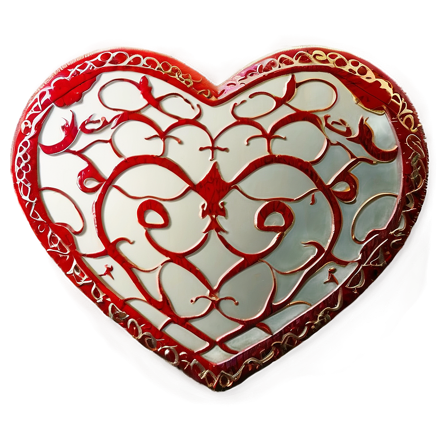 Patterned Red Heart Png Rgo2