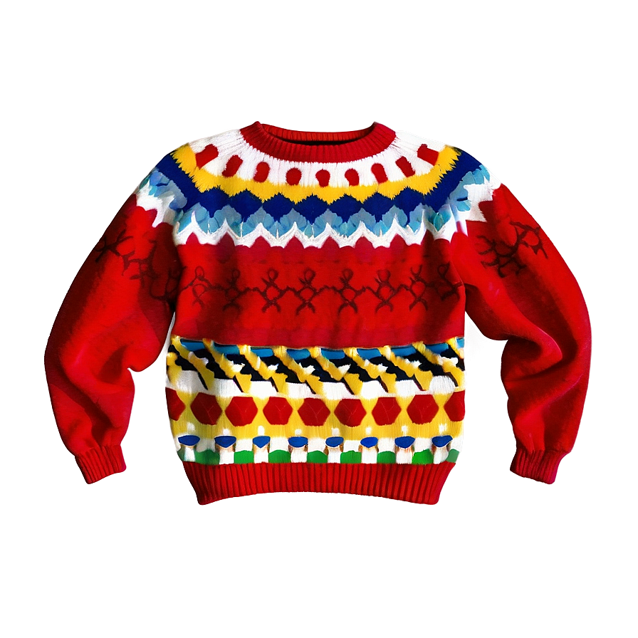 Patterned Red Sweater Png Xtn90