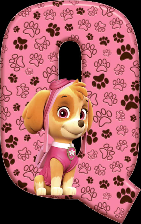 Paw Patrol Pink Pup Letter Q