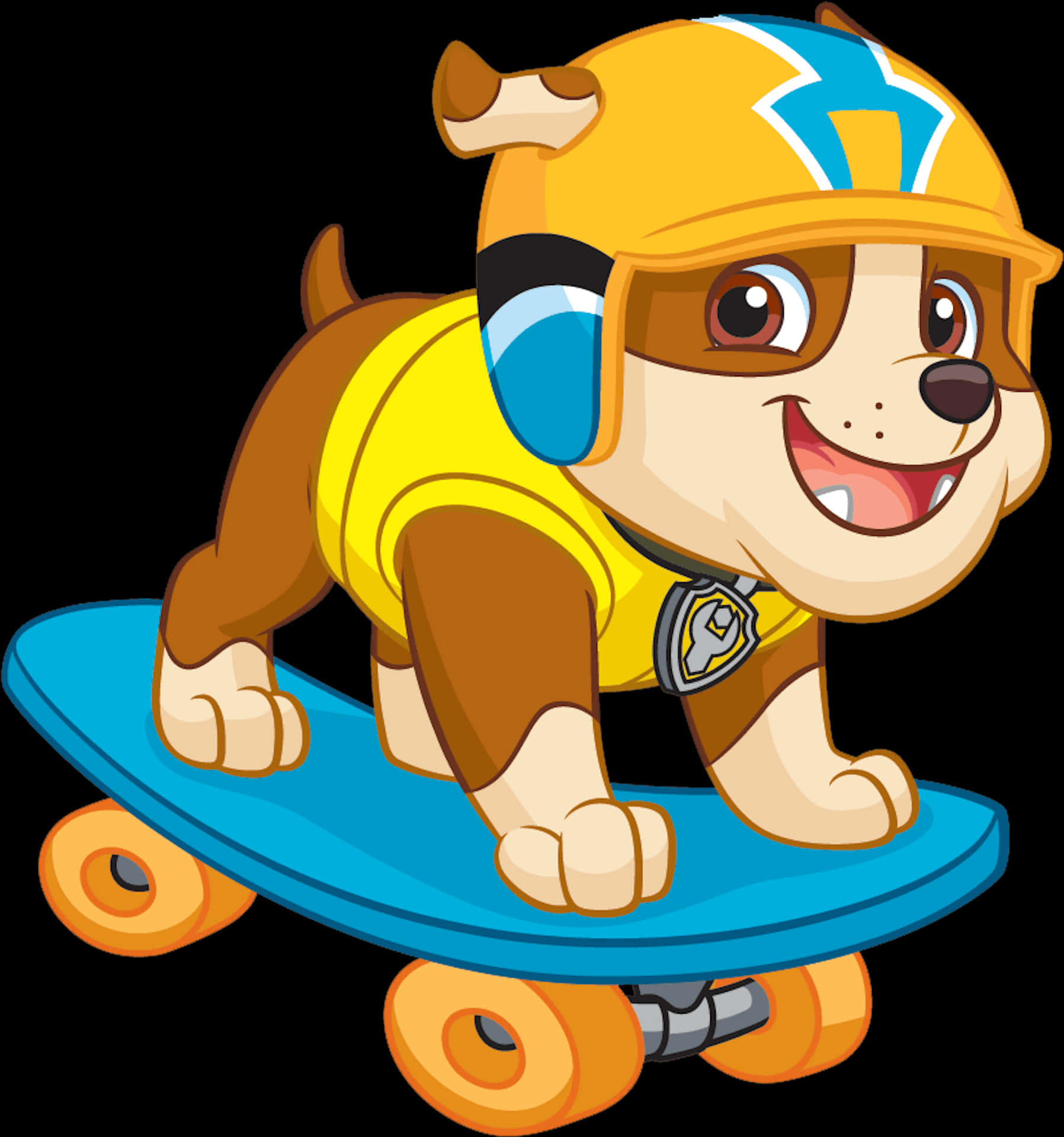 Paw Patrol Rubble On Skateboard