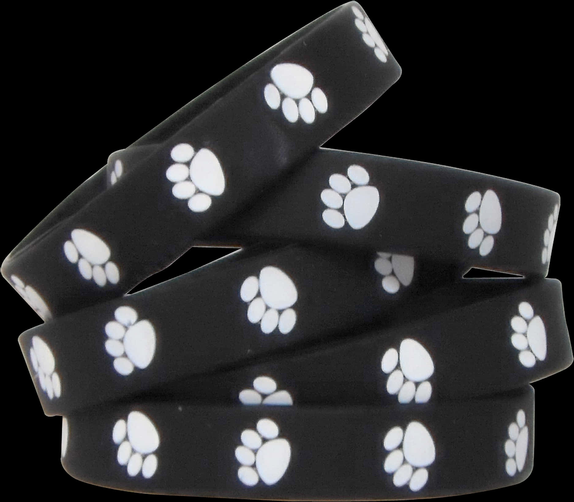 Paw Print Wristbands Black White