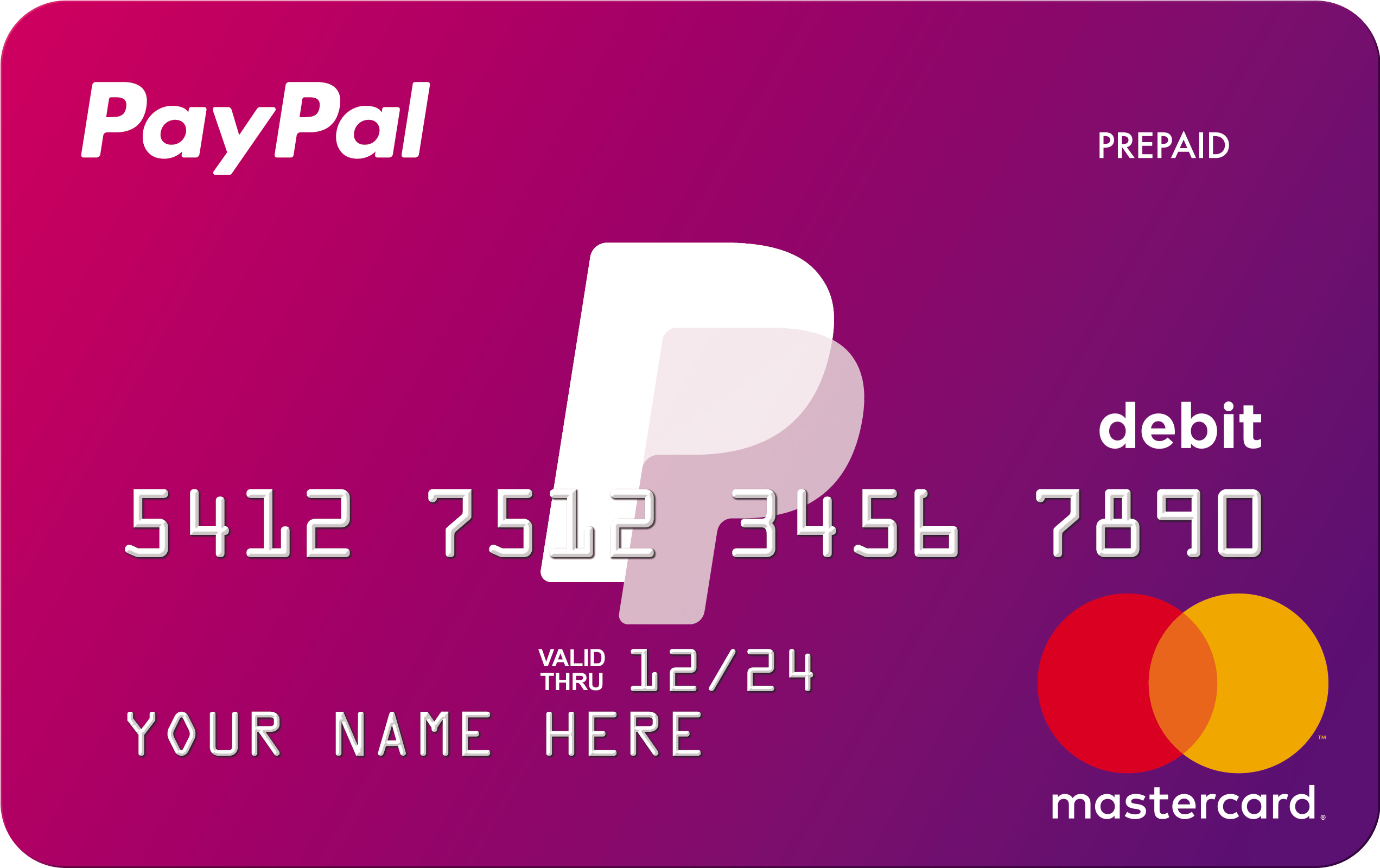 Pay Pal Prepaid Debit Card Mockup