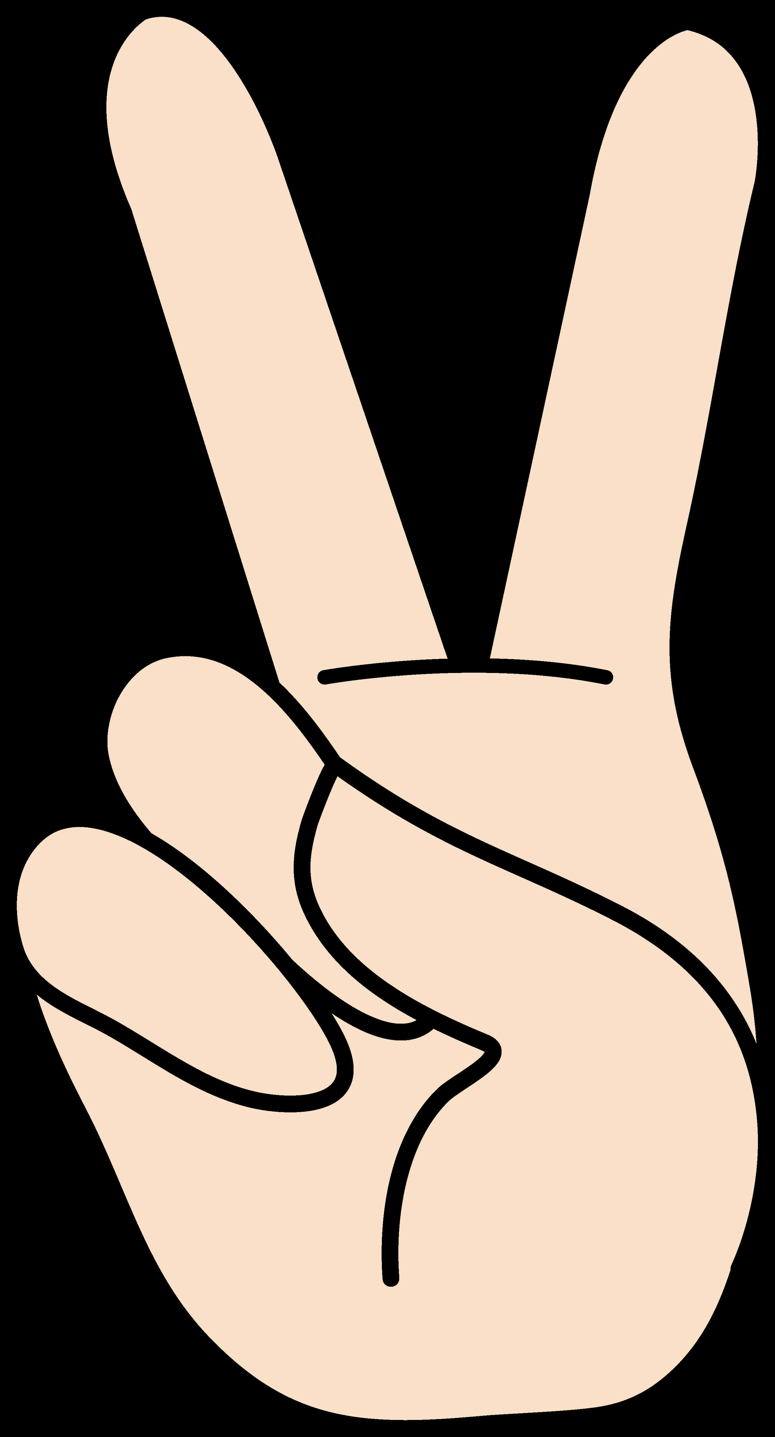 Peace Sign Hand Gesture Illustration