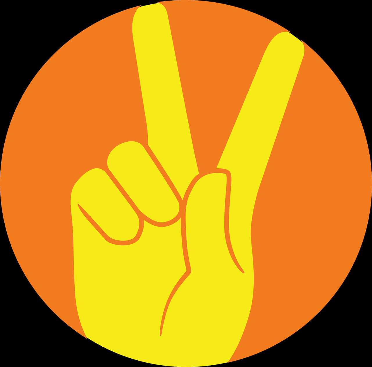 Peace Sign Icon Orange Background