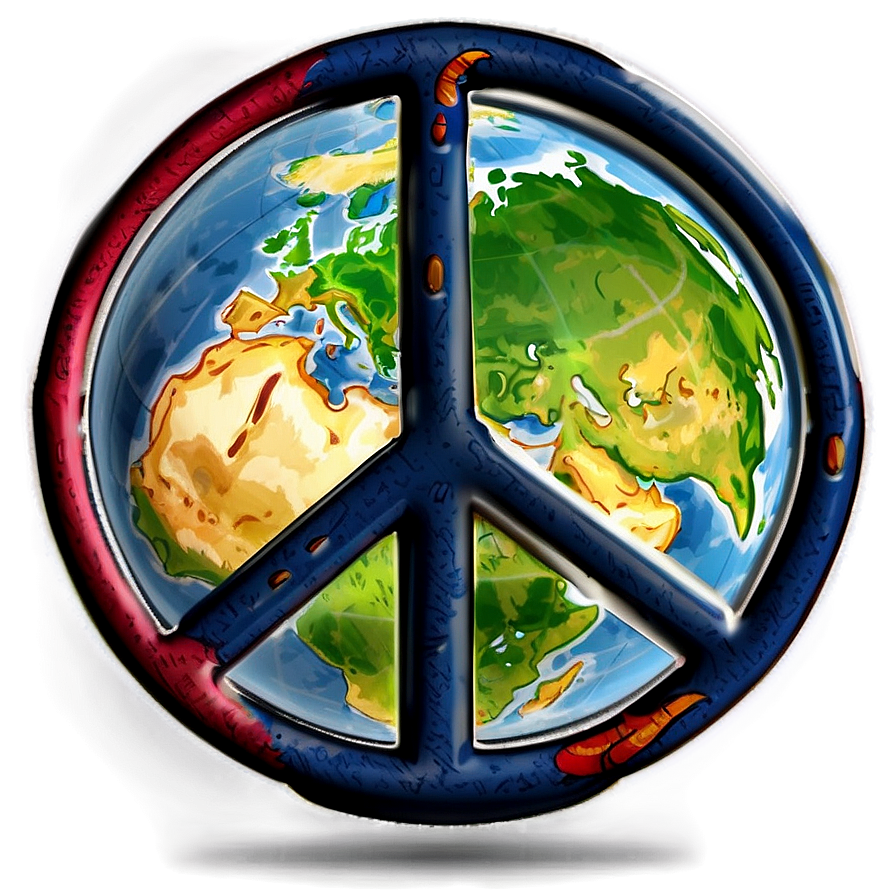 Peace Sign On World Map Png 24