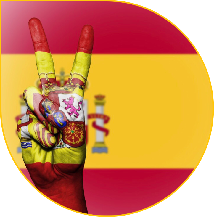 Peace Sign Spain Flag Painted Hand