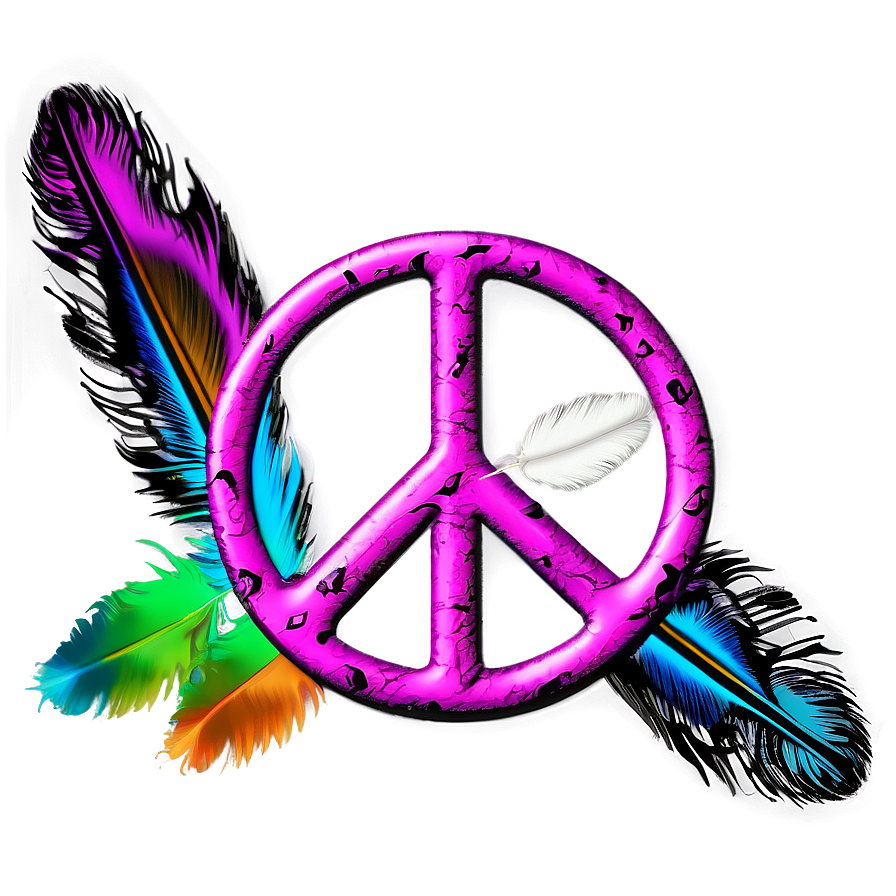 Peace Sign With Feathers Png Yte94