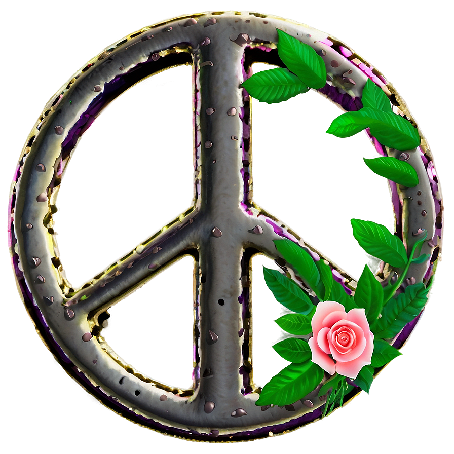 Peace Sign With Flowers Png Xjk73