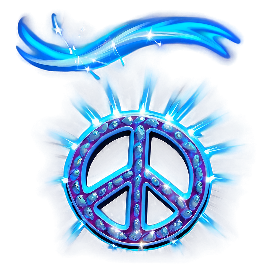 Peace Sign With Light Rays Png Okn