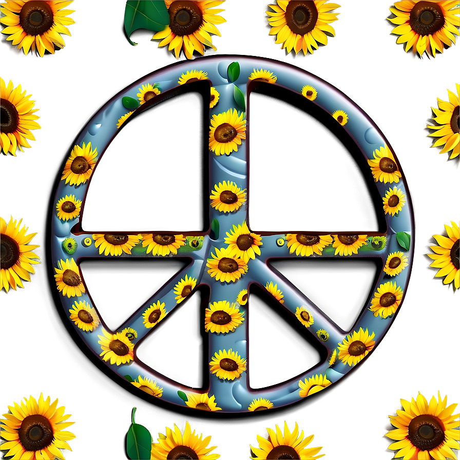 Peace Sign With Sunflowers Png 05252024