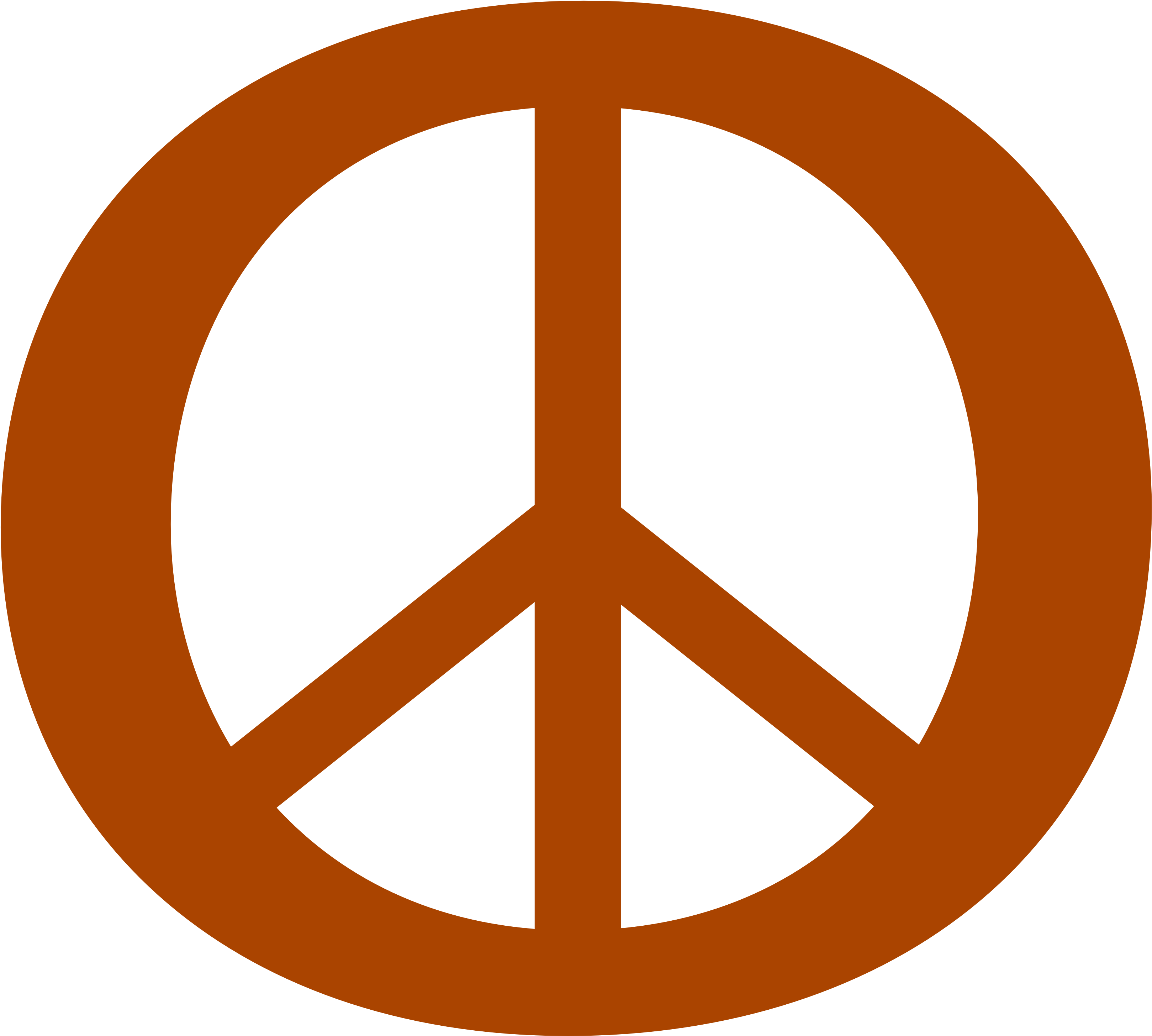 Peace Symbol Orangeon Blue Background