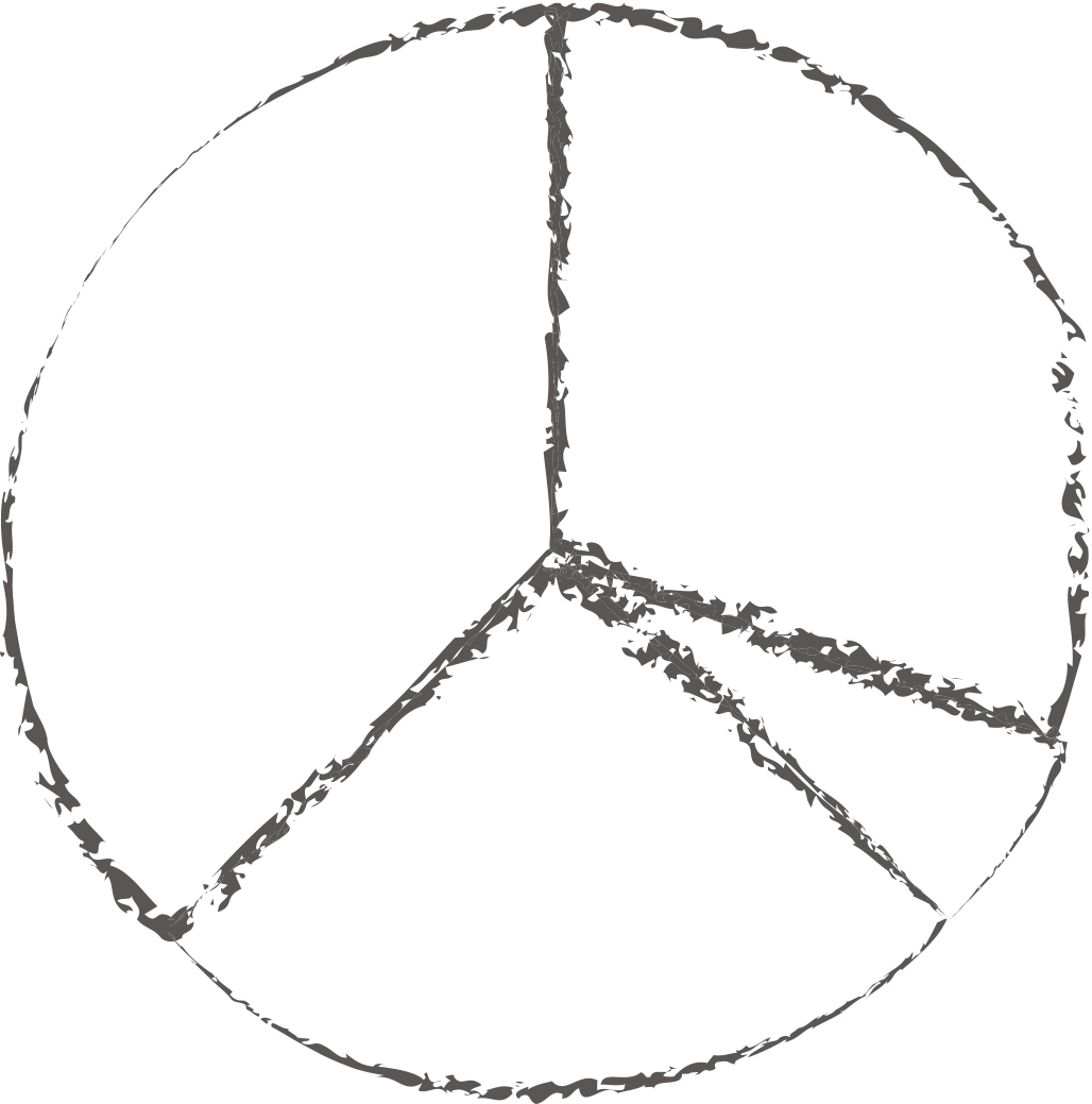 Peace Symbol Outline Blue Background