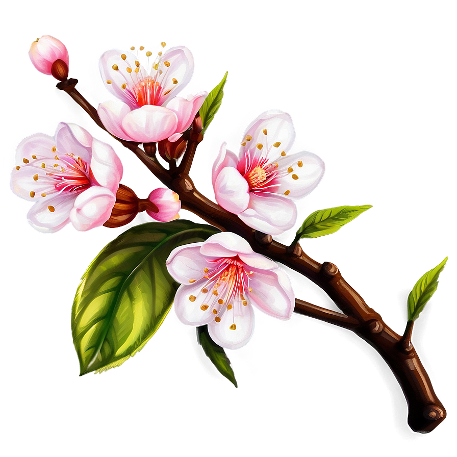 Peach Blossom Drawing Png 53