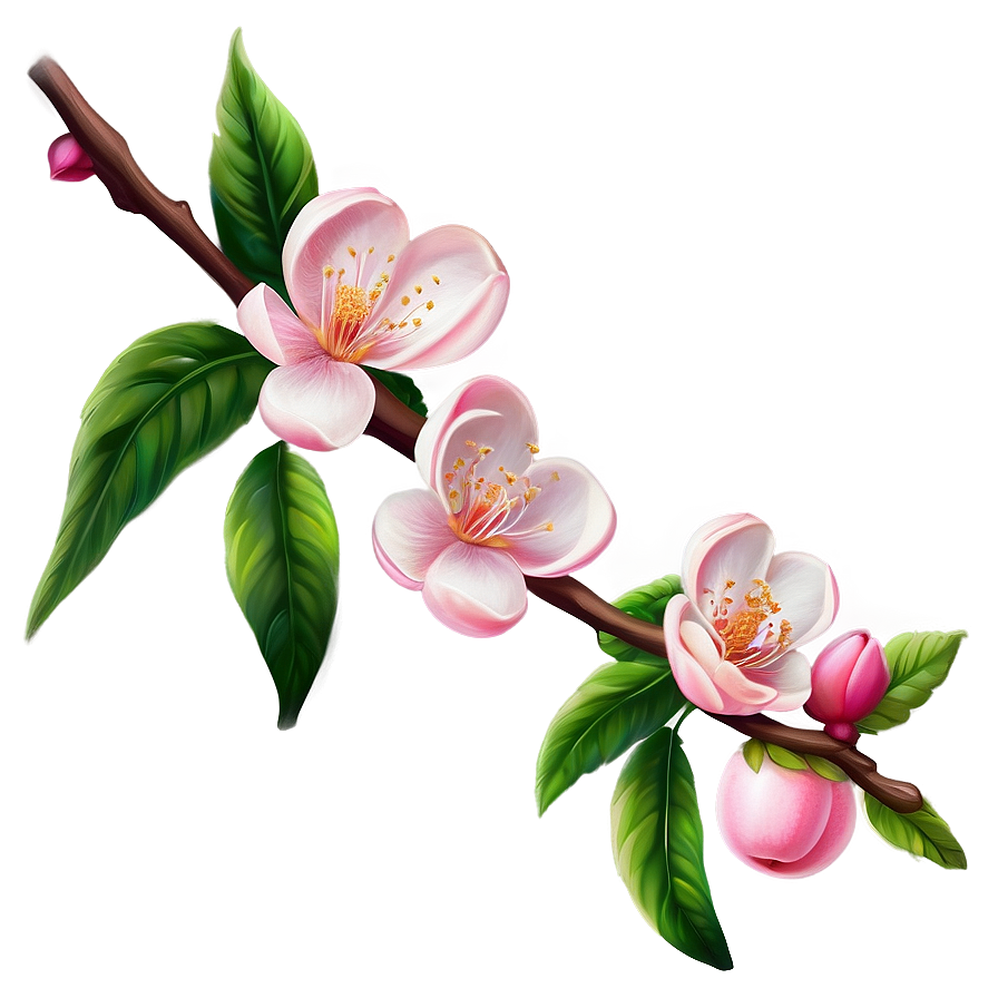 Peach Blossom Drawing Png Rjx47