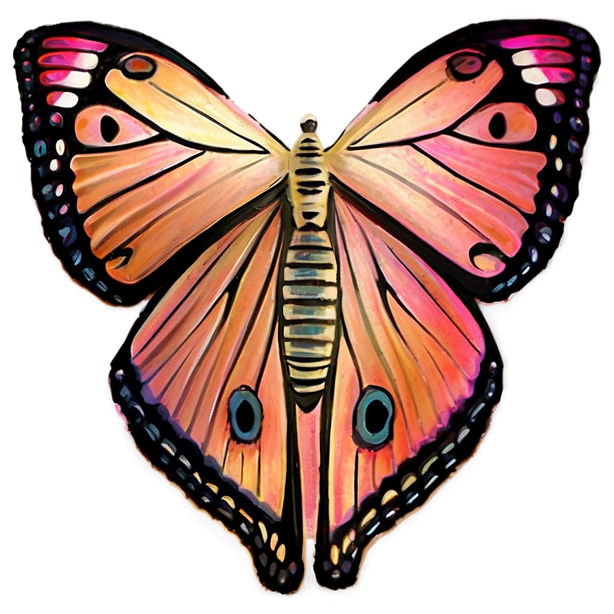 Peach Butterfly Wing Png 05242024