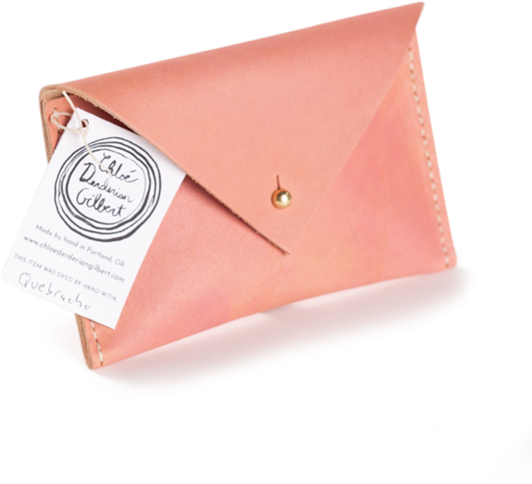 Peach Envelope Walletwith Tag