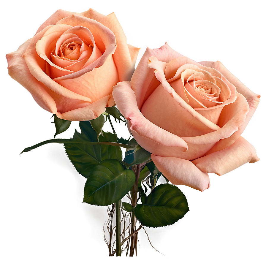 Peach Roses Bouquet Png Rpj36