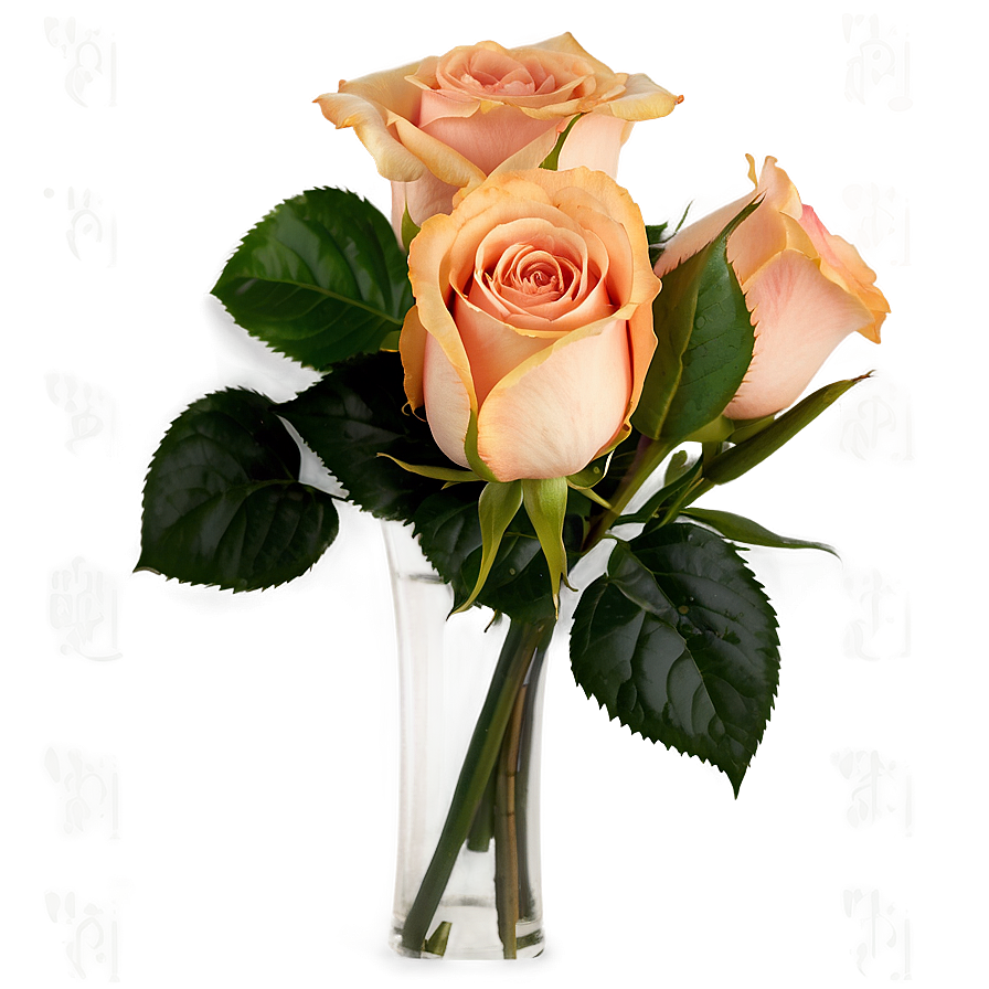 Peach Roses Bouquet Png Yhk43