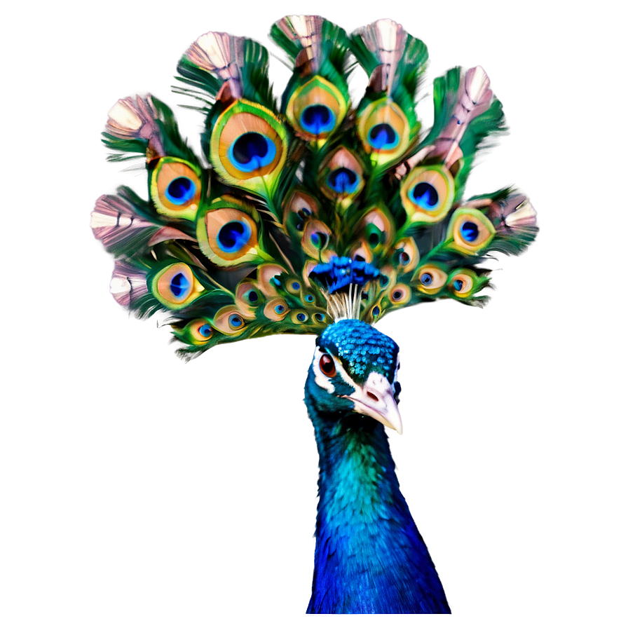 Peacock With Open Feathers Png Otm