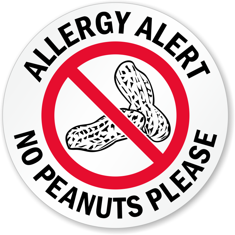 Peanut Allergy Alert Sign