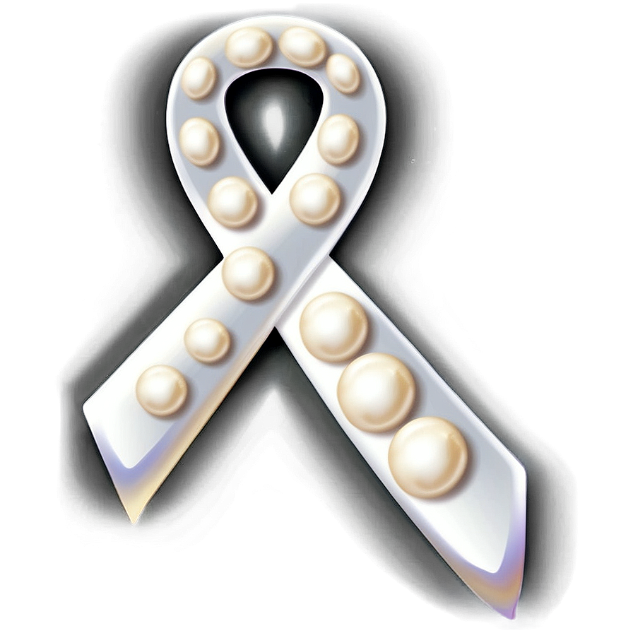 Pearl White Cancer Ribbon Png Wvr86