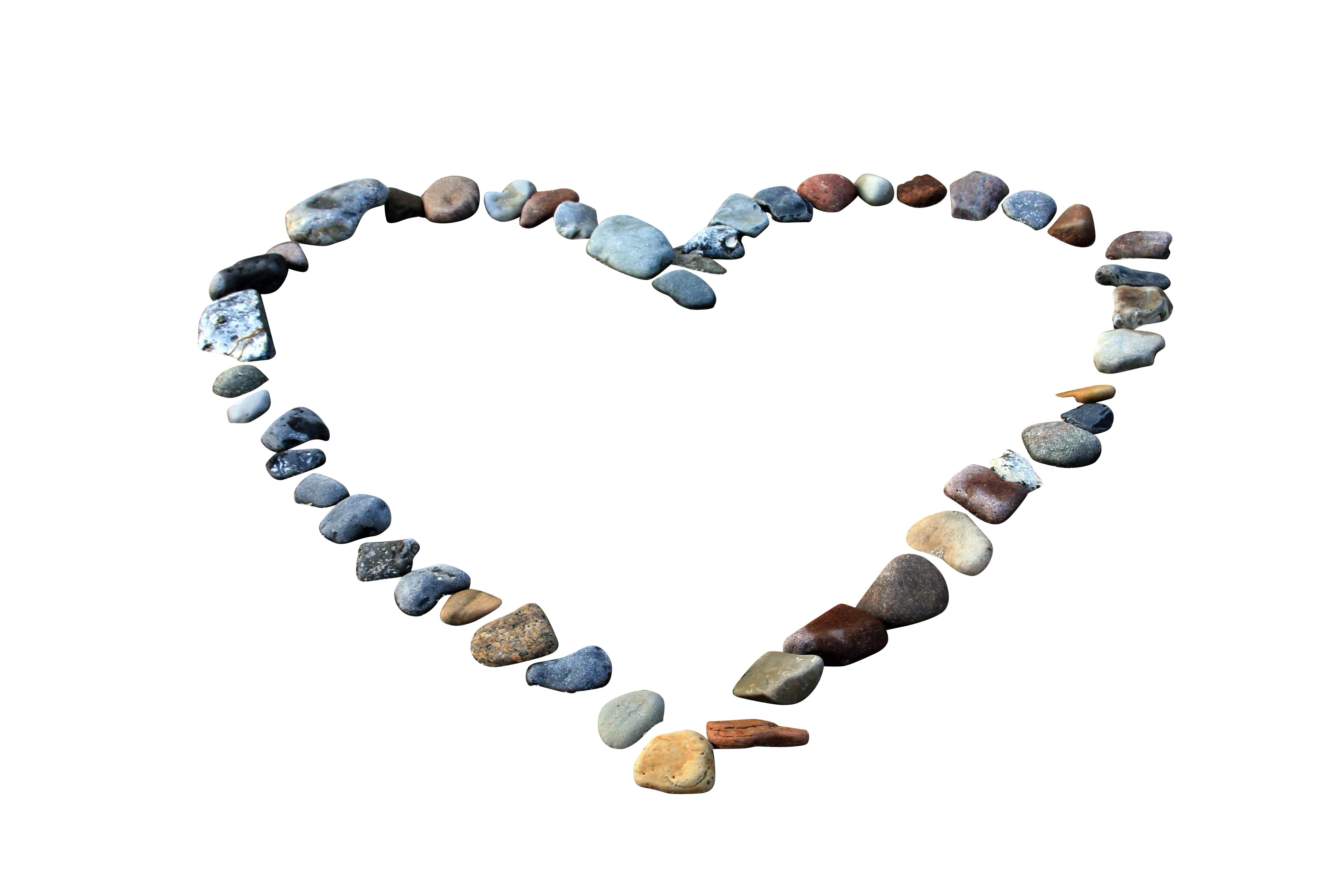 Pebble Heart Formation Black Background