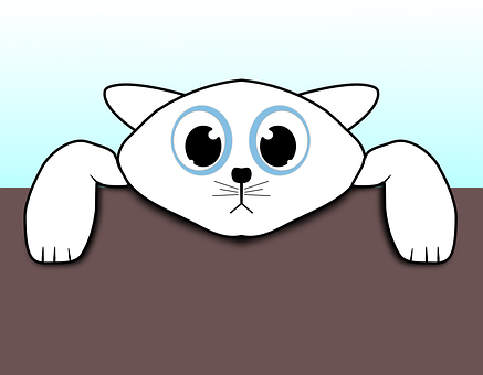 Peeking Cartoon Cat Illustration